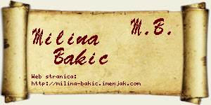 Milina Bakić vizit kartica